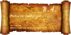 Matula Amáta névjegykártya
